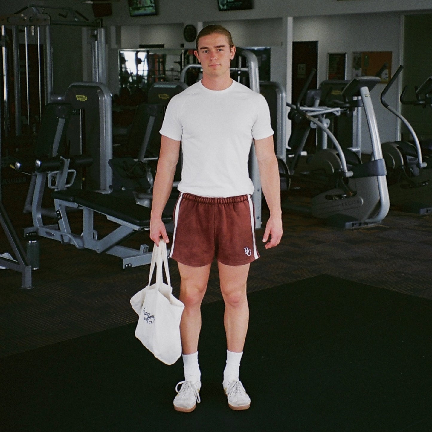 BG STRIPED SHORTS - ACID WASH BROWN