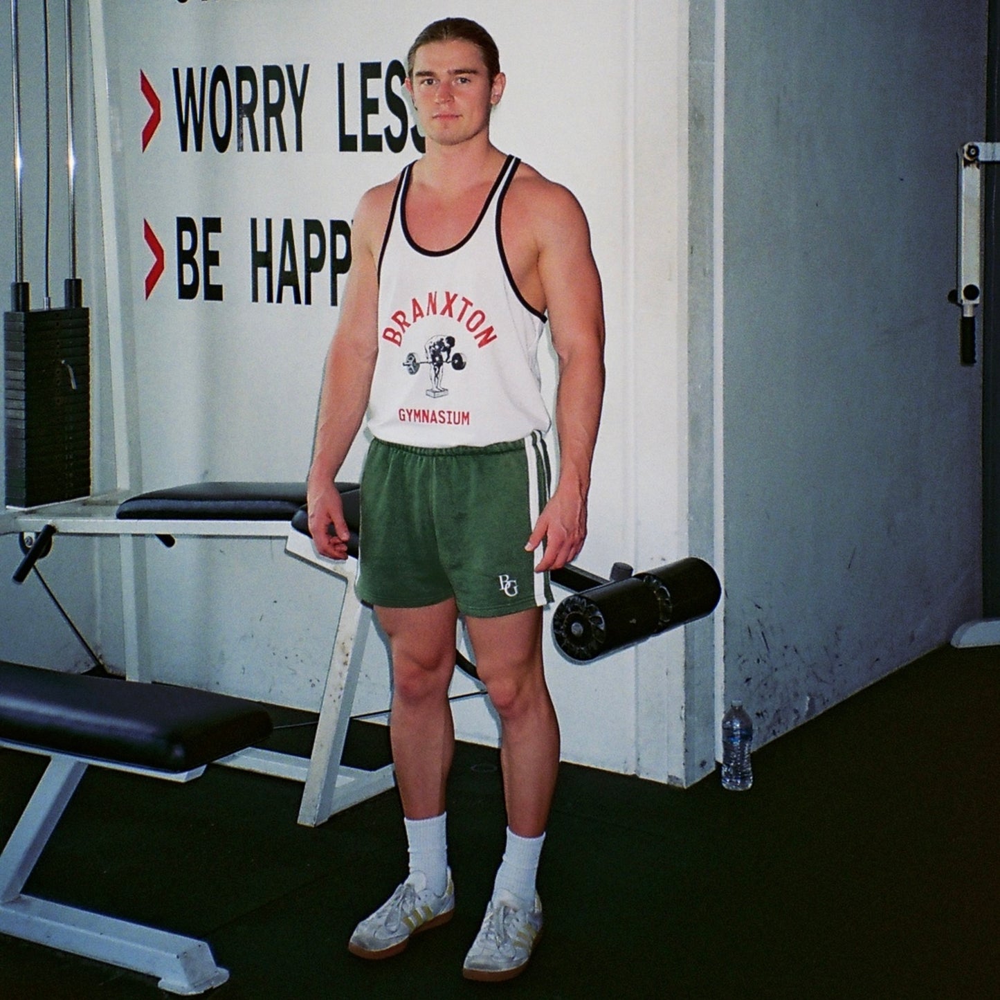 BG STRIPED SHORTS - ACID WASH GREEN