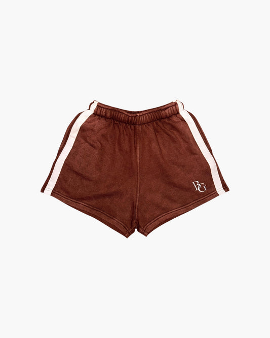 BG Striped Shorts - Acid Wash Brown